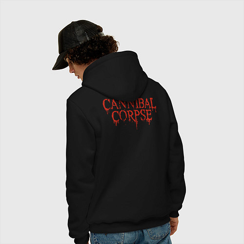 Мужская толстовка-худи Cannibal Corpse - скелет / Черный – фото 4