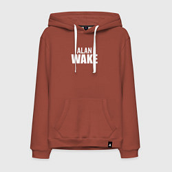 Толстовка-худи хлопковая мужская Alan Wake logo, цвет: кирпичный