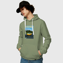 Толстовка-худи хлопковая мужская Honda Acura Integra Type-R обложка, цвет: авокадо — фото 2