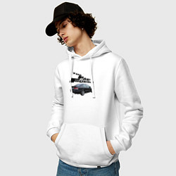 Толстовка-худи хлопковая мужская Honda Civic SI Форсаж, цвет: белый — фото 2