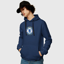 Толстовка-худи хлопковая мужская Chelsea fc sport, цвет: тёмно-синий — фото 2