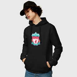 Толстовка-худи хлопковая мужская Liverpool fc sport collection, цвет: черный — фото 2