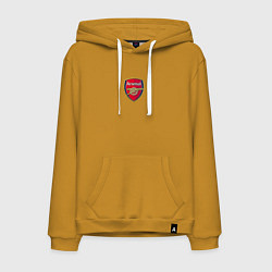 Толстовка-худи хлопковая мужская Arsenal fc sport club, цвет: горчичный