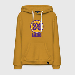 Толстовка-худи хлопковая мужская 24 Lakers, цвет: горчичный