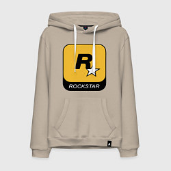 Толстовка-худи хлопковая мужская Rockstar, цвет: миндальный