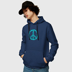 Толстовка-худи хлопковая мужская Peace life, цвет: тёмно-синий — фото 2