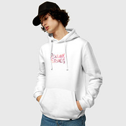 Толстовка-худи хлопковая мужская The Rolling Stones - logo, цвет: белый — фото 2