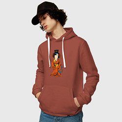 Толстовка-худи хлопковая мужская Японка в юкате, цвет: кирпичный — фото 2