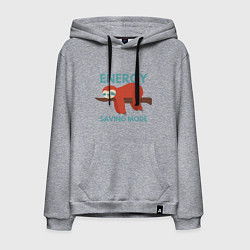 Толстовка-худи хлопковая мужская Режим энергосбережения, цвет: меланж
