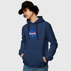 Толстовка-худи хлопковая мужская Nope NASA, цвет: тёмно-синий — фото 2