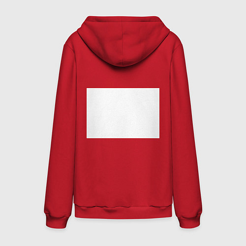 Мужская толстовка-худи Нарисованный волк зубами щёлк / Красный – фото 2