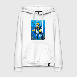 Мужская толстовка-худи Homer diving - ai art