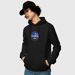 Толстовка-худи хлопковая мужская Рамен в стиле NASA, цвет: черный — фото 2