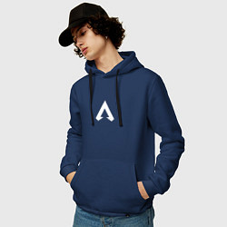 Толстовка-худи хлопковая мужская Logo apex, цвет: тёмно-синий — фото 2