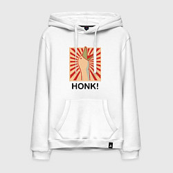 Толстовка-худи хлопковая мужская Гусь honk, цвет: белый