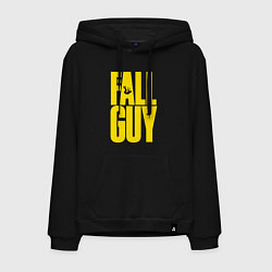 Толстовка-худи хлопковая мужская The fall guy logo, цвет: черный