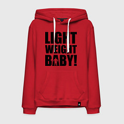 Толстовка-худи хлопковая мужская Light weight baby, цвет: красный
