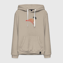 Толстовка-худи хлопковая мужская Crow, цвет: миндальный