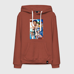 Толстовка-худи хлопковая мужская Баскетбол Куроко, цвет: кирпичный