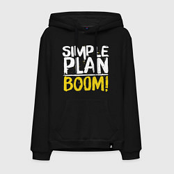 Толстовка-худи хлопковая мужская Simple plan - boom, цвет: черный