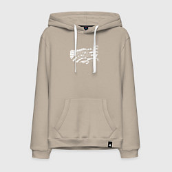 Толстовка-худи хлопковая мужская Карта США, цвет: миндальный