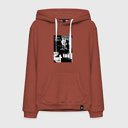 Толстовка-худи хлопковая мужская Chet Baker in concert, цвет: кирпичный