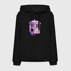 Толстовка-худи хлопковая мужская Pink tardis, цвет: черный