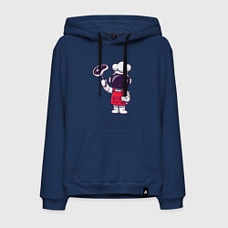 Толстовка-худи хлопковая мужская Повар космонавт, цвет: тёмно-синий