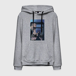 Толстовка-худи хлопковая мужская Песнь ночных сов Ко Ямори, цвет: меланж