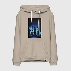 Толстовка-худи хлопковая мужская Моя геройская академия Идзуку Мидория Кацуки Бакуг, цвет: миндальный