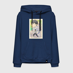 Толстовка-худи хлопковая мужская Магическая битва Юта Оккоцу арт, цвет: тёмно-синий