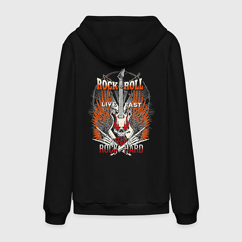 Мужская толстовка-худи Рокнрольные девизы / Черный – фото 2
