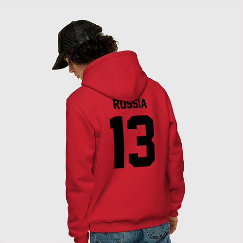 Мужская толстовка-худи Russia 13 / Красный – фото 4