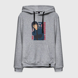 Толстовка-худи хлопковая мужская Человек-бензопила Макима Makima, цвет: меланж