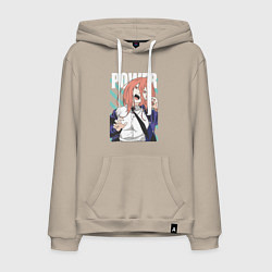 Толстовка-худи хлопковая мужская Человек-бензопила Пауэр Power, цвет: миндальный