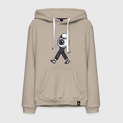 Толстовка-худи хлопковая мужская Глаз человек, цвет: миндальный