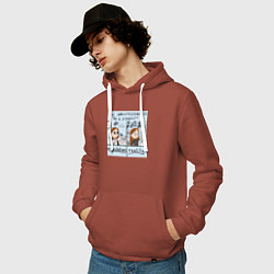 Толстовка-худи хлопковая мужская Учеба архитектора, цвет: кирпичный — фото 2