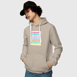 Толстовка-худи хлопковая мужская BTS Dynamite, цвет: миндальный — фото 2
