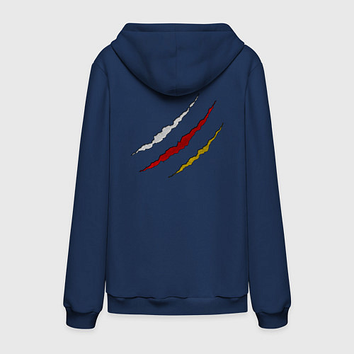 Мужская толстовка-худи Герб Осетии на порванной ткани / Тёмно-синий – фото 2