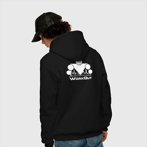 Мужская толстовка-худи WorkOut 2020 / Черный – фото 4