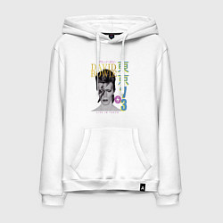 Толстовка-худи хлопковая мужская David Bowie - Live in Tokyo 73, цвет: белый