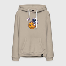 Толстовка-худи хлопковая мужская Захватчик Луны, цвет: миндальный