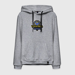 Толстовка-худи хлопковая мужская Чемпионат по волейболу, цвет: меланж