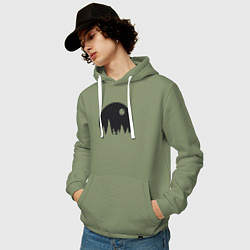 Толстовка-худи хлопковая мужская Ночной мечтатель, цвет: авокадо — фото 2
