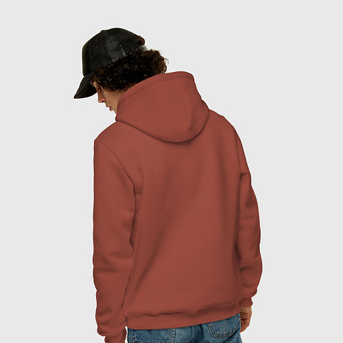 Мужская толстовка-худи Двуглавый орёл герб / Кирпичный – фото 4
