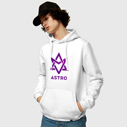 Толстовка-худи хлопковая мужская Звезда Astro, цвет: белый — фото 2