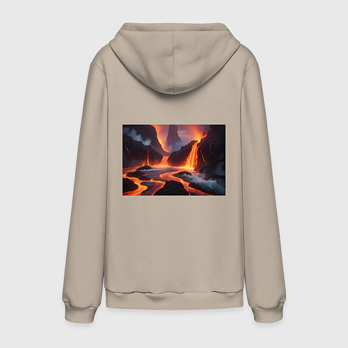 Мужская толстовка-худи Текущая лава / Миндальный – фото 2