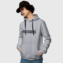 Толстовка-худи хлопковая мужская Novosobirsk, цвет: меланж — фото 2