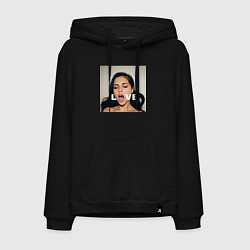 Толстовка-худи хлопковая мужская Sasha Gray love big angel, цвет: черный