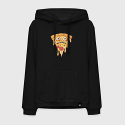 Толстовка-худи хлопковая мужская Pizza face, цвет: черный